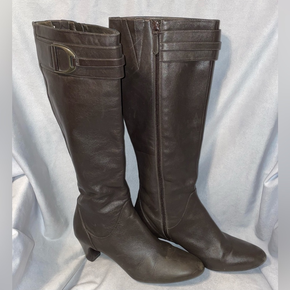 Cole Haan Nike Air women’s size 7.5B leather heeled brown calf high boots